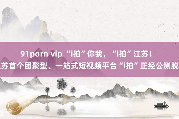 91porn vip “i拍”你我，“i拍”江苏！ 江苏首个团聚型、一站式短视频平台“i拍”正经公测脱手